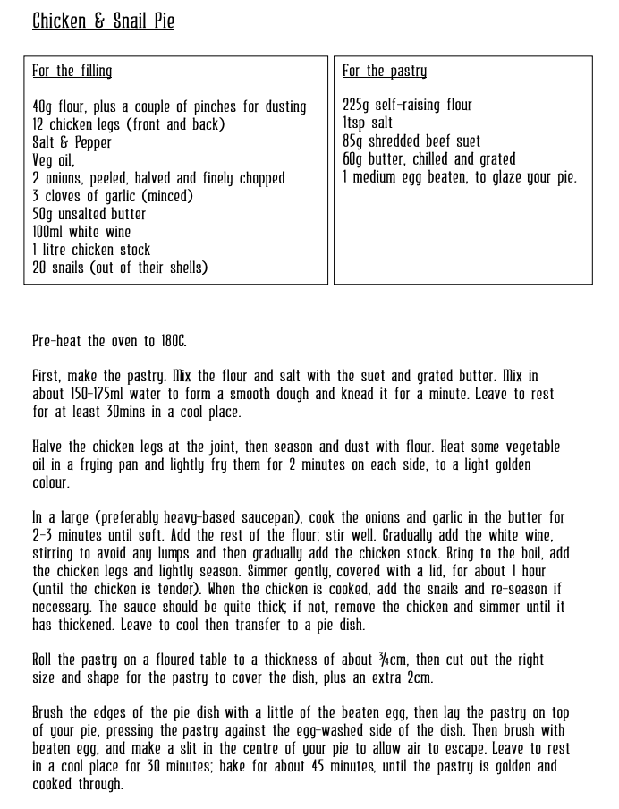 Chicken & Snail Pie