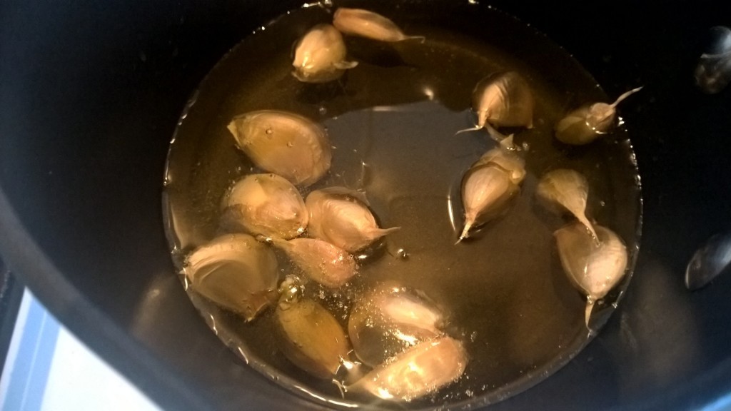 Smoked garlic in olive oil